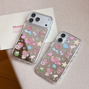 Sanrio | Summer Beach Hello Kitty Mirror Phone Case Cute Dolphin Seashell Shockproof Bumper Protective Cover For iPhone 15 16 17 Pro Max