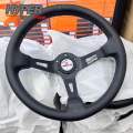 MOMO Steering wheel Japan Edition 🇯🇵 พวงมาลัยรถยนต์ พวงมาลัยแต่ง ขนาด 13.5“ นิ้ว ก้านยก 3“ หนังนิ่มมีร่องนิ้ว. 