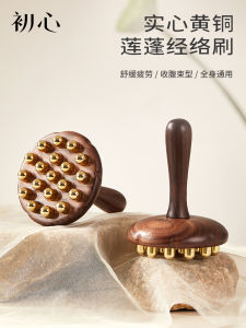 Initial Brass Meridian Brush Full Body Abdomen Massage Gua Sha Tool for Liver And Gallbladder Leg Care Personal Care Health