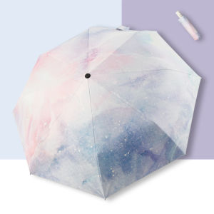 Starry Sky Fresh Sun Umbrella UV-Proof Female Sun Umbrella Foldable Rain and Rain Dual-Use Fully Automatic Umbrella Beautiful