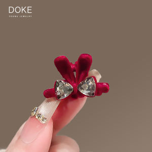 กิ๊บติดผมหูกระต่ายสีแดงสุดน่ารักสำหรับผู้หญิง กิ๊บติดผมสไตล์เจ้าหญิงขนาดเล็ก กิ๊บติดผมหน้าม้า กิ๊บติดผมทรงไม้กางเขนแบบใหม่