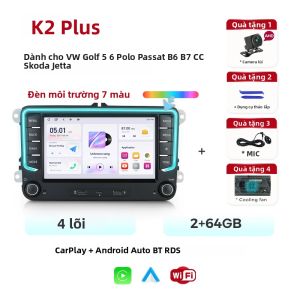 Đầu Phát Đa Phương Tiện Không Dây MEKEDE Carplay Android Auto Dành Cho Volkswagen Skoda Octavia Golf 5 6 Touran Passat Polo Jetta - Màn Hình Cảm Ứng 7 Inch Thiết Kế Double Din