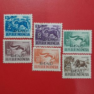 Koleksi Prangko kuno Indonesia klasik 6 Pcs CT RIAU TH 1958-1964 UN USED