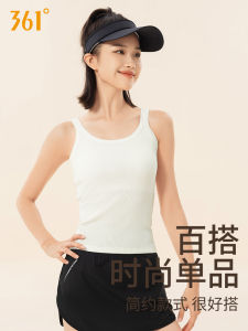 361° Womens Sport Vest Integrated Design Summer Thin Yoga Top Breathable Waist-Length Jacket with Chest Pad Outdoor Wear