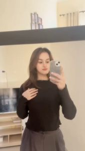 Crop Top Knit Wanita Lengan Panjang | Kaos Crop Necy Leher Kriwil Korean Look Bahan Rib Premium