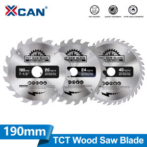 XCAN 1pc 190mm Circular Saw Blade 20/24/40T TCT Wood Cutting Disc Carbide Tipped Woodworking Saw Blade Cutting Tools