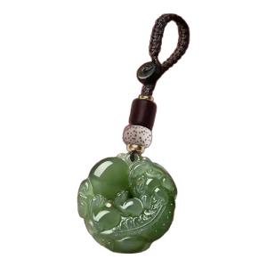 Lucky Charm Phone Pendant Wealth Attraction Mobile Phone Chain Key Ring Ancient Style Faux Jade Good Luck Amulet Accessory