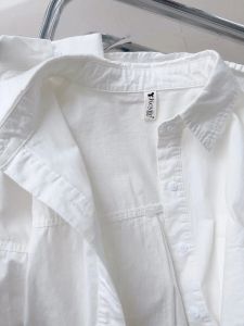 Luxurious White Pure Cotton Shirt Womens Autumn Thin Loose Style Layering Outerwear Cardigan Casual Style Long Sleeve Polo Collar