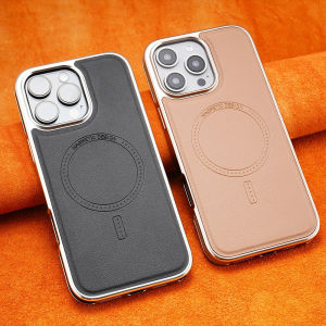 Magsafe Magnetic High-End Leather Phone Case for Apple 16Pro Max iPhone 15pm Business Luxury Protector Cover for 14pro 13p Anti-Fall