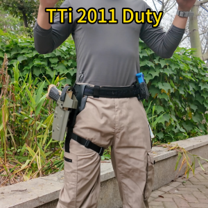 1911/2011 Platform Duty Holster for Staccato P/XC/XL TTI 2011 & Similar 1911/2011-Style Optic Protection Cover Thumb-Release Hood Adjustable Retention