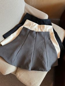 GUZILIAN | Retro Spicy Girl Fashion High Waist Slimming Pleated Short Skirt Womens Spring Autumn New Korean Style Elegantly Anti-Light Umbrella Skirt Trendy