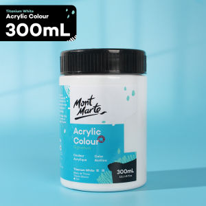 Mont Marte Titanium White Acrylic Paint 300ml Large Can for Graffiti Drawing Wall Painting Textile Art Domestic Brand GB Standard