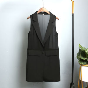 Summer Chiffon Loose Mid-Length Suit Coat Vest