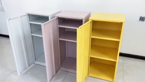 Metal Storage Cabinet Moisture Resistant Rust Wheel Adjustable Shelf Board Key Lock Filing Cabinet