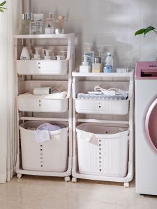 Bathroom Home Use Plastic Dirty Clothes Basket Laundry Hamper Sorting Storage Basket for Clothes And Miscellaneous Items