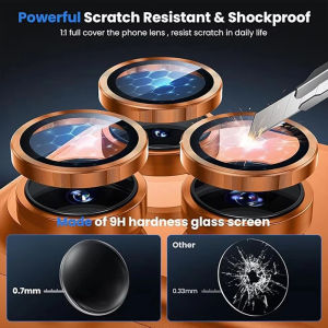 3-2PCS Metal Camera Lens Protection Glass For IPhone 17 Pro Max Air 14 15 Plus 16E 16 Pro Max Phone Lens Tempered Glass