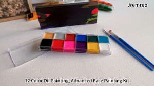 ถุงหน้า สีเพ้นท์หน้าปาร์ตี้แฟนซี สีน้ํามันสําหรับการเพิ่มมูลค่าให้เพ้นท์ร่างกาย 12 สี