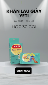 Hộp 30 khăn ướt lau giày lau sạch bùn đất sạch sẽ đôi giày bạn mang
