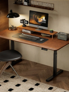 Brateck | Electric Adjustable Solid Wood Desk for Office and Study