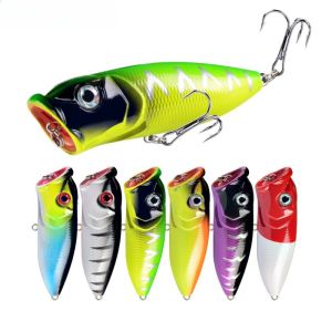 1Pcs 6.5cm/12g Popper Fishing Lure Hard Artificial Bait Topwater with 2 Treble Hooks Carp Fishing Lures Wobbler Crankbait Pesca