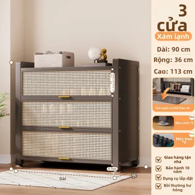 DIBIOU | Tủ Giày Treo Tường Thép và Mây Cửa Sổ Đa Lớp