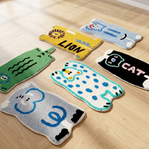 Vikama Cartoon Animal Carpet Living Room Sofa Soft Non Slip Floor Mat Childrens Bedroom Bedside Carpet Home Decoration