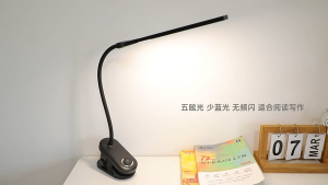 Dual Lamp LED Table Light Clip-On Stepless Dimmable Flexible USB Rechargeable 3 Color Eye Protection Desk Night Reading