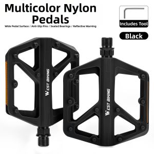 West Biking | Wide Non-Slip Chromoly Steel Bearing Bicycle Pedals