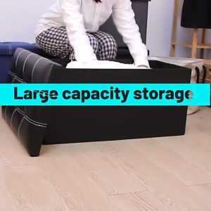 HAHABABY BUY 1 TAKE 1 Ottoman Storage Stool Multifunctional Foldable Leather Sofa Storage Chair Saving Storage