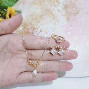 TERLARIS SET KALUNG WANITA 3 IN 1 PERHIASAN XUPING /COD
