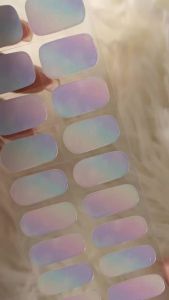 20 Miếng Dán Móng Tay Gel Nhũ Ngọc Trai Bền Màu Dán Toàn Bộ Móng Khô Nhanh Bằng Đèn LED Tự Làm Chống Nước Dán Trang Trí