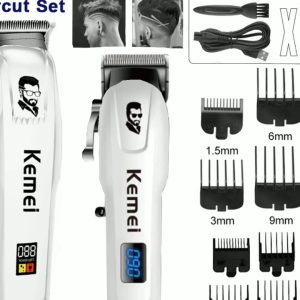 Kemei KM-PG809A/232 Professional White Hair Clipper Set Rechargeable Razor For Haircut Original Kit Electric Hair Barber