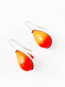 Retro Gradient Waterdrop Earrings Resin Color Block Luxury Fashion Jewelry Alloy Plated Gold Heart Shape Womens Earrings