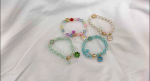 Payoe Gelang Manik-Manik Kristal Aesthetic Gelang Korea Lucu Daisy Flower Bracelet