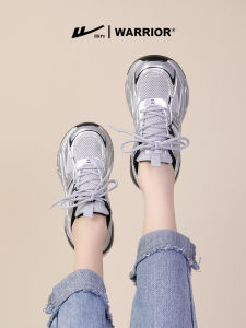 Warrior Womens Summer Sports Shoes Lightweight Shock Absorption Thick Bottom Mesh Upper Dad Shoes Casual Fashion Sneakers