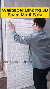 Wallpaper Dinding 3D Motif Batu Bata Ukuran 70x77cm Ketebalan 3mm