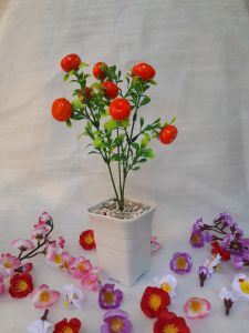 Dekorasi Bunga/Buah Hias Artificial Mini Meja ruangan tinggi 30cm