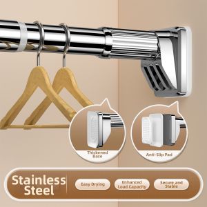 Gagaku | No-Drill Adjustable Curtain Rod Bath Clothes Hanger