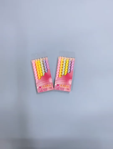 Lilin spiral ulang tahun Birthday Candle Lilin Aesthetic Warna Pastel Chubby Candle Party HBD isi 6