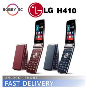 H410พับอัจฉริยะสีไวน์ LG ของแท้โทรศัพท์4G LTE 3.2 3MP แรม1G 4G รอม1700 MAh ปลดล็อกแล้ว
