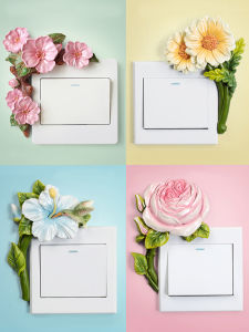 Switch All-Inclusive Case Decorative Sticker Wall Sticker Protection Light Luxury Socket Creative Resin Household Cover Bedroom Anti-Dirty 3D