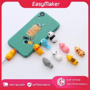 Phone Charger Cable Protector Cute 3D Animal Charging Line Protective Cover Silicone Anti-Break Bites Charger Cord Protector for Most Phone and Data Lines