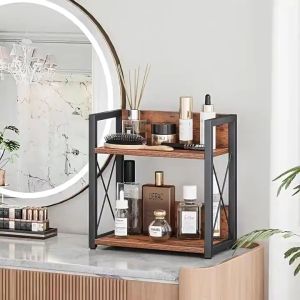 Desktop Double Layer Storage Rack Detachable Iron Kitchen Spice Rack Multifunction Organizer 2 Layer Kitchen Shelf Rack