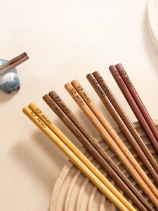 CAROTE | Antibacterial Mold-Resistant Non-slip Wooden Chopsticks Oil Frying Heat Resistant