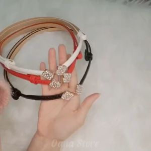 Thắt lưng da hoa bốn cánh đính đá