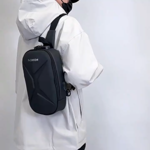 Mens Fashionable Large Capacity Anti-Theft Chest Bag Water Resistant Hard Shell Nylon Summer Portable