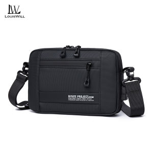LouisWill กระเป๋าถือกระเป๋าสะพายไหล่ผู้ชายแฟชั่นTas Rekreasi ความจุมากพร้อมช่อง USB กันน้ำกระเป๋าคาดลำตัวแบบพกพากระเป๋าแมสเซนเจอร์สายกระเป๋ากันรอยขีดข่วน