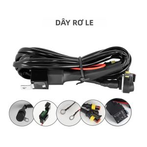Bộ Dây Nối Đèn Sương Mù LED Cho Ô Tô Xe Máy Với Công Tắc Bật/tắt Bộ Dây Lắp Ráp Công Tắc Tay Lái 12V