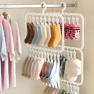Multi-Clip Sock Drying Rack Wind-Resistant