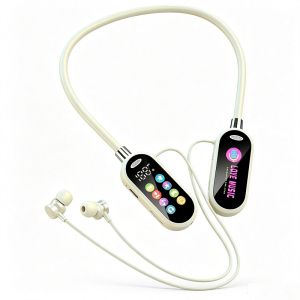 Wireless Neckband Bluetooth Earphones Built‑In Color Screen Extended Battery Performance Excellent for Sports Live Streaming